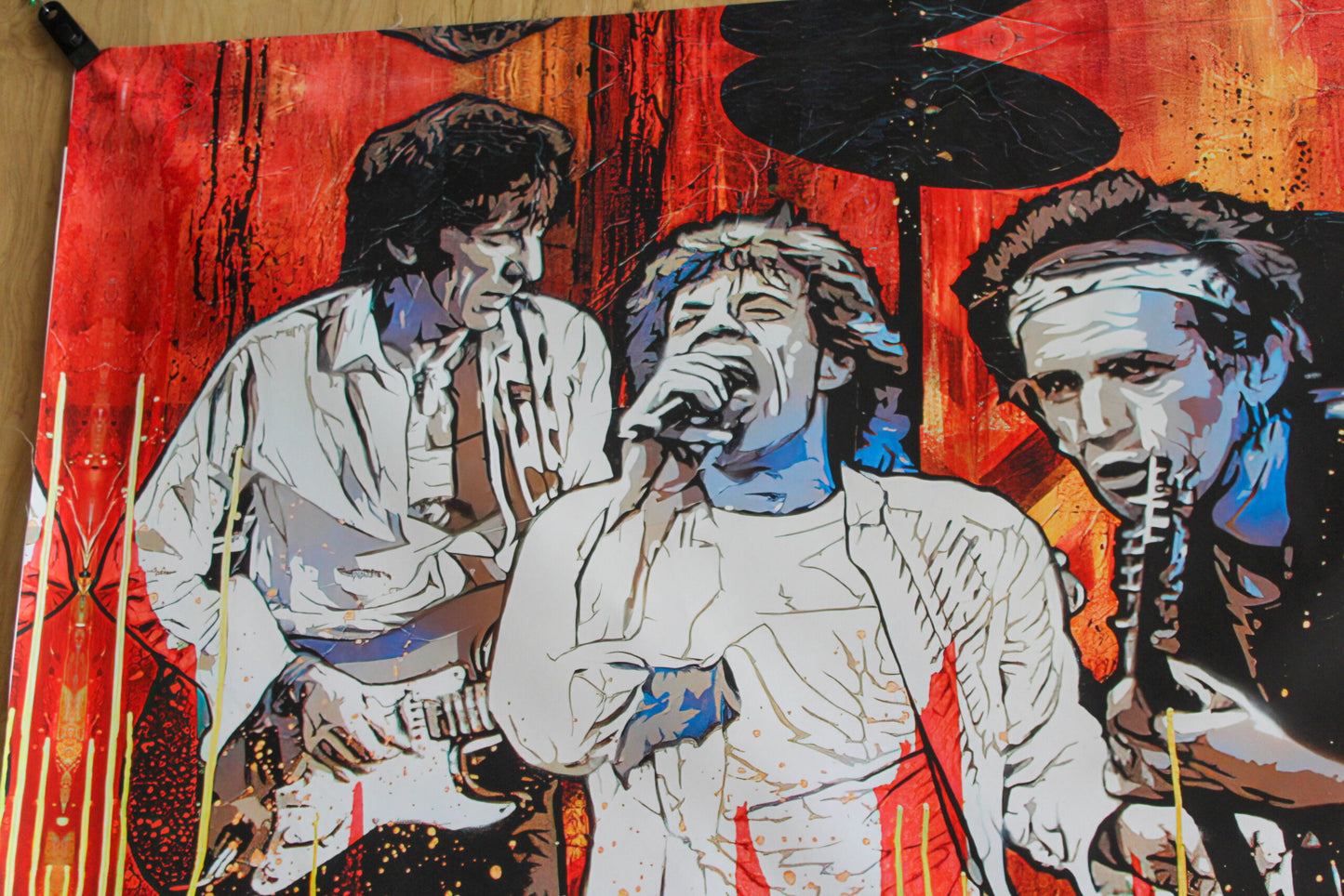 Rolling Stones Band, Giant Graphic Art Print Poster Music Backgrounds, 62"x42"