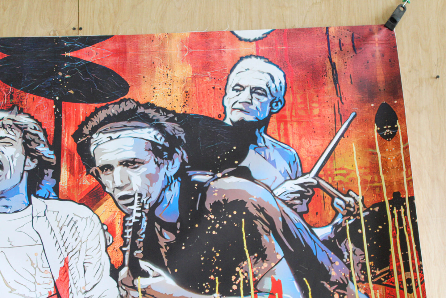 Rolling Stones Band, Giant Graphic Art Print Poster Music Backgrounds, 62"x42"