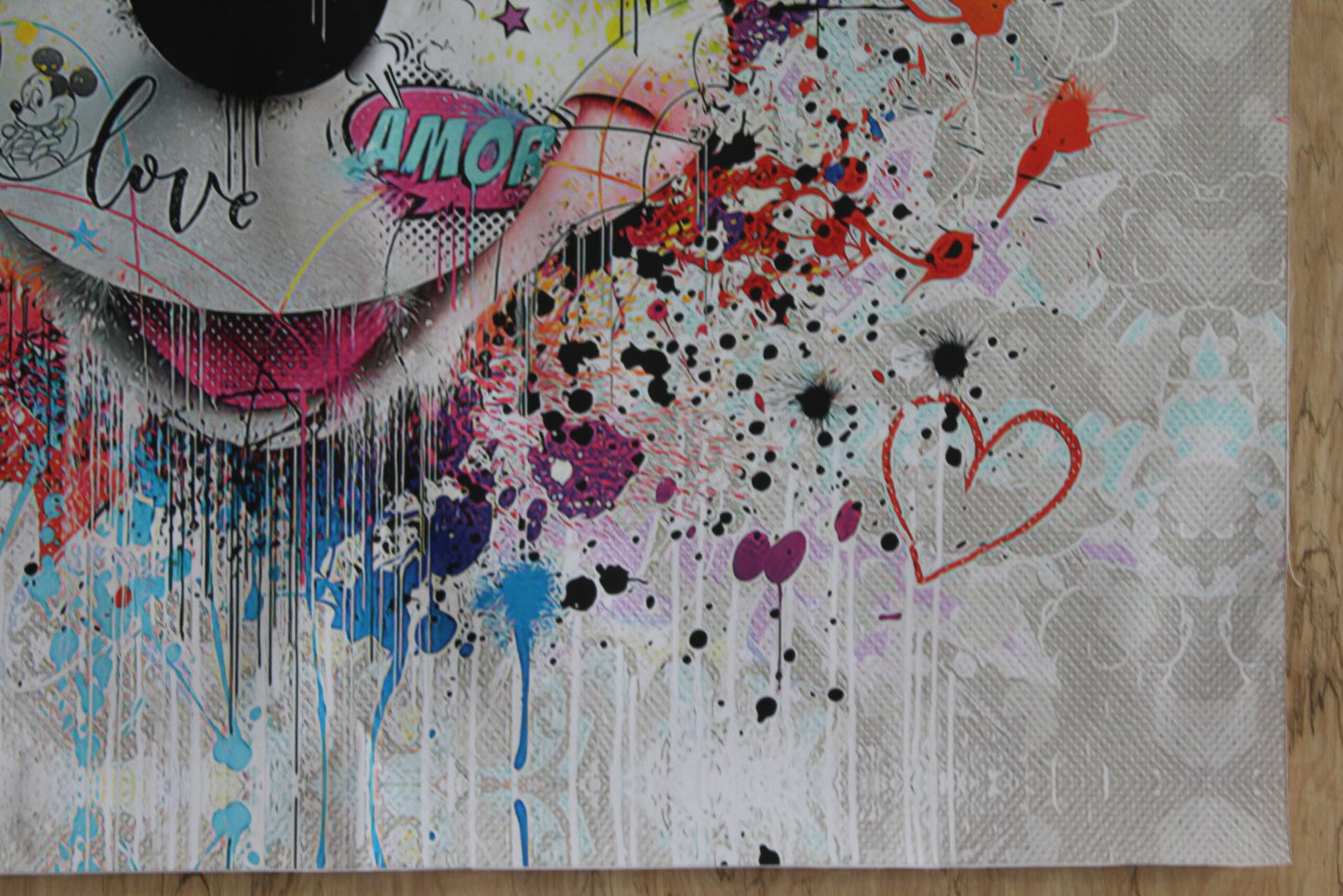 Miki Mister Brainwash Giant size Pop Art Unstretched Painting, 52"x52"