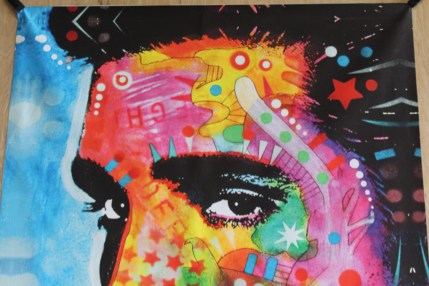 King Elvis Presley , A Dean Russo Replica, of Giant Unstretched Canvas, 52"x64"