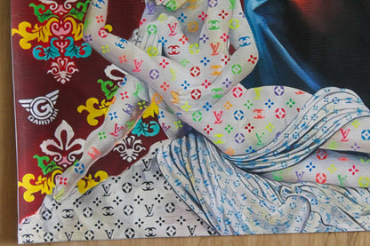Giant Pop Nude Art Painting Follow Your Dreams Louis Vuitton Motif, 59"x50"