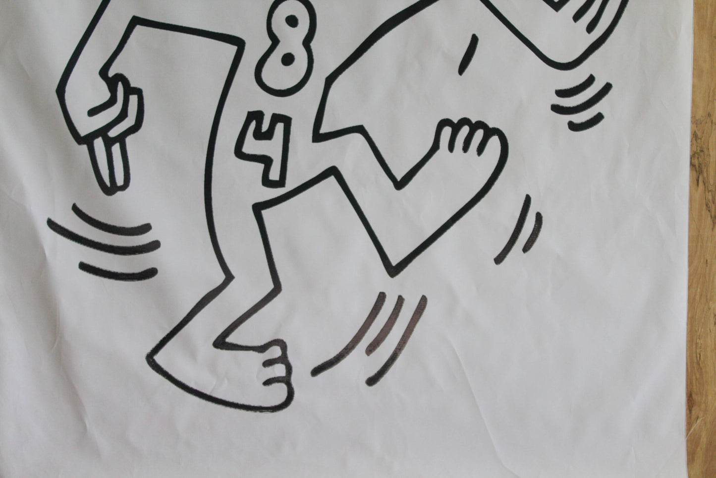 Giant Boombox Head Graffiti Style Pop Art Dancing Figure, 50"x74"