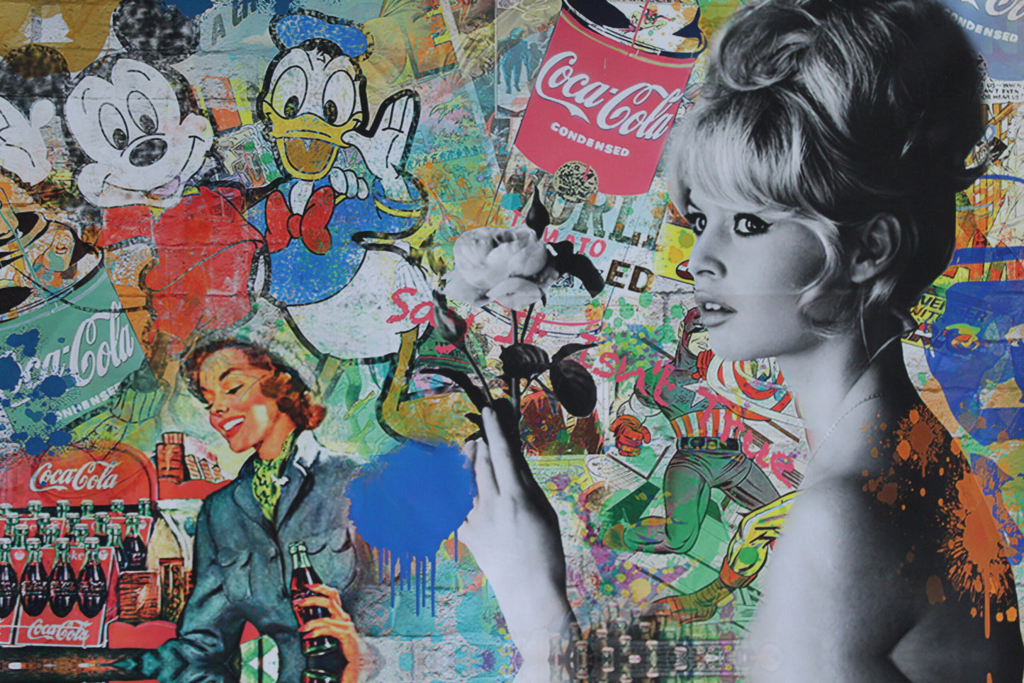 Friends Painting Oliver Neilson Replica on a Giant Unstretched Canvas, 64"x44"