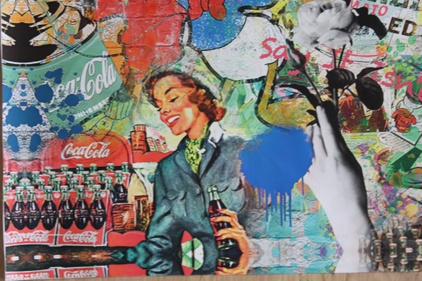 Friends Painting Oliver Neilson Replica on a Giant Unstretched Canvas, 64"x44"