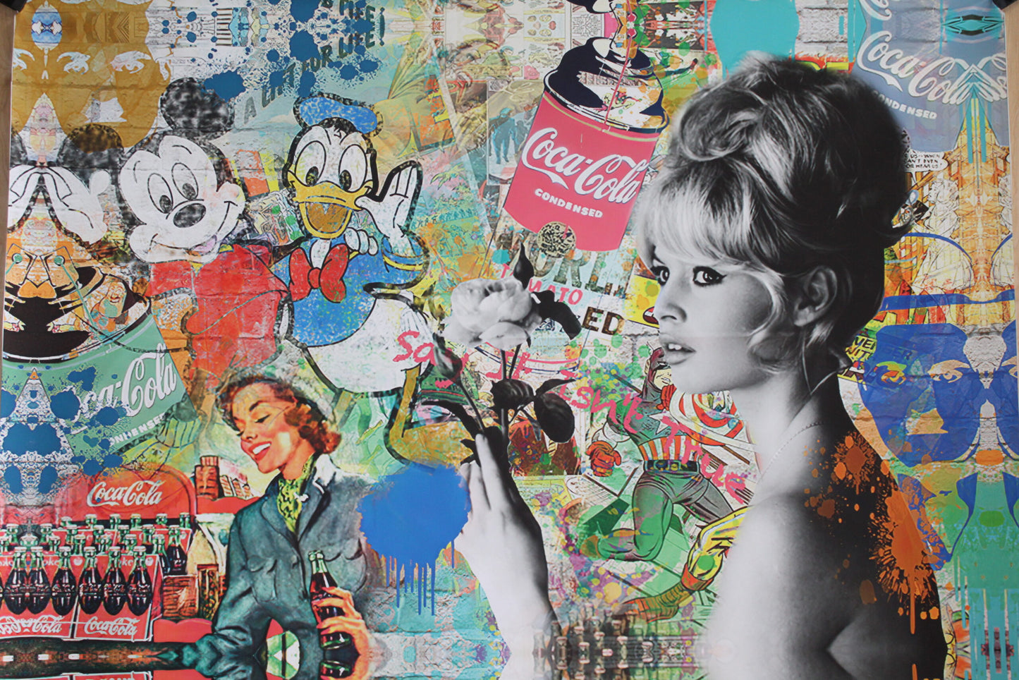 Friends Painting Oliver Neilson Replica on a Giant Unstretched Canvas, 64"x44"