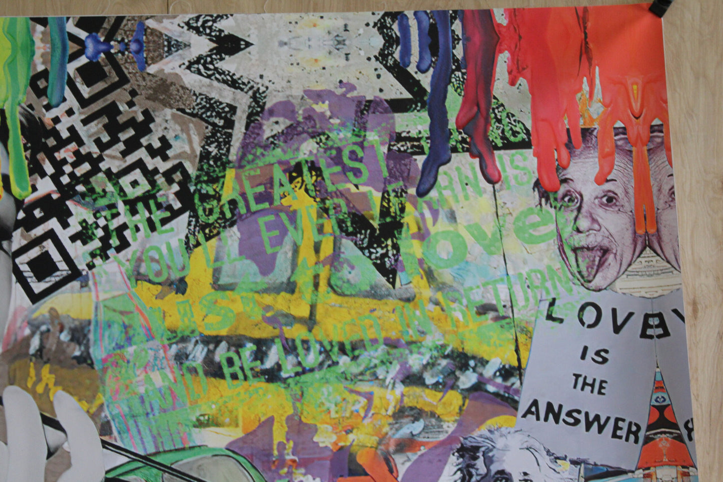 Love Is The Answer, Oliver Neilson Replica, a Giant Unstretched Canvas, 64"x44"