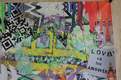 Love Is The Answer, Oliver Neilson Replica, a Giant Unstretched Canvas, 64"x44"