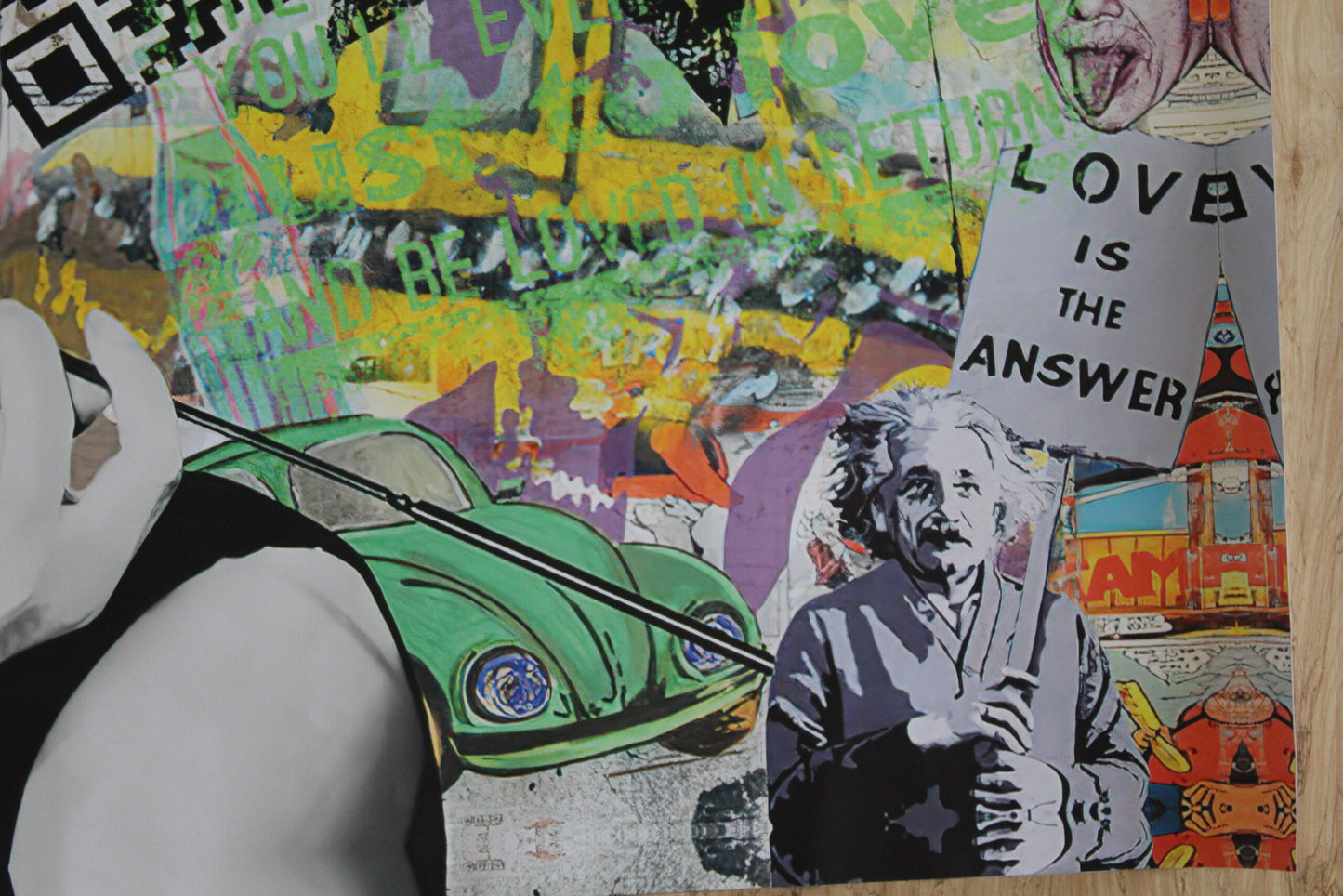 Love Is The Answer, Oliver Neilson Replica, a Giant Unstretched Canvas, 64"x44"