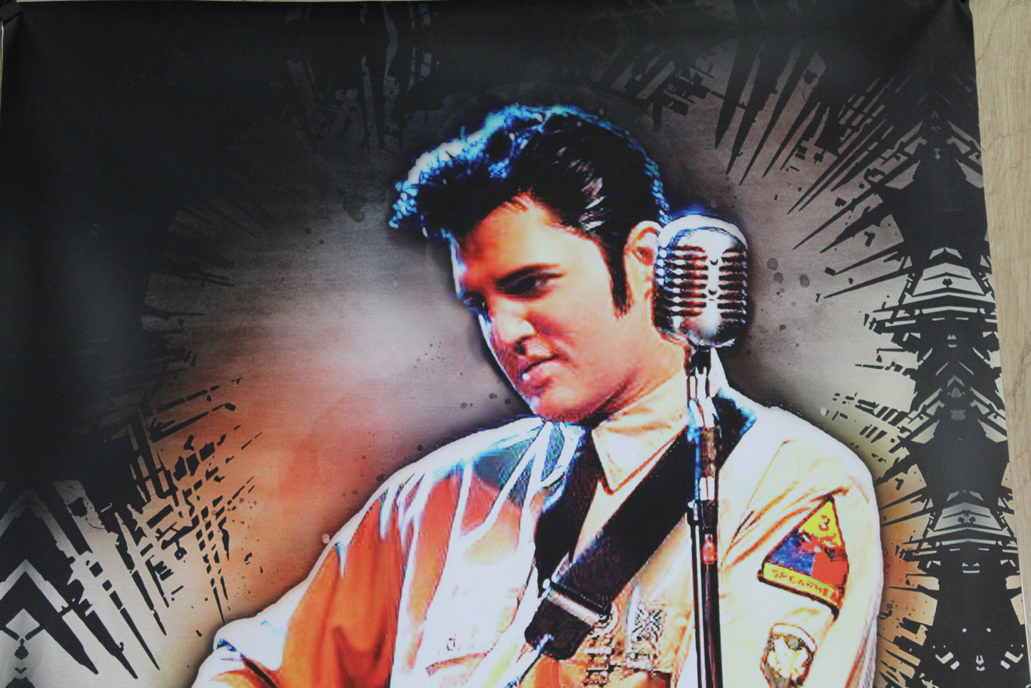 Elvis Presley Playing Guitar, A Giant Unstretched Canvas Wall Art, 44"x64"