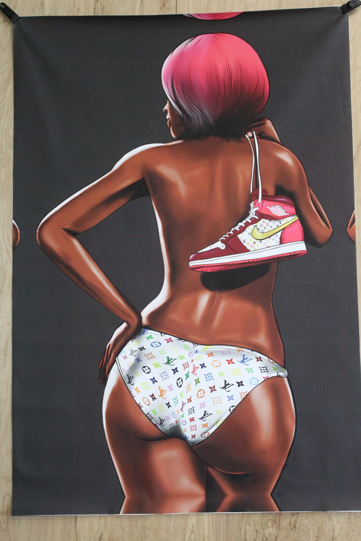 Louis Vuitton Retro Nike Jordan 1 fashion Giant Unstretched painting, 44"x64"