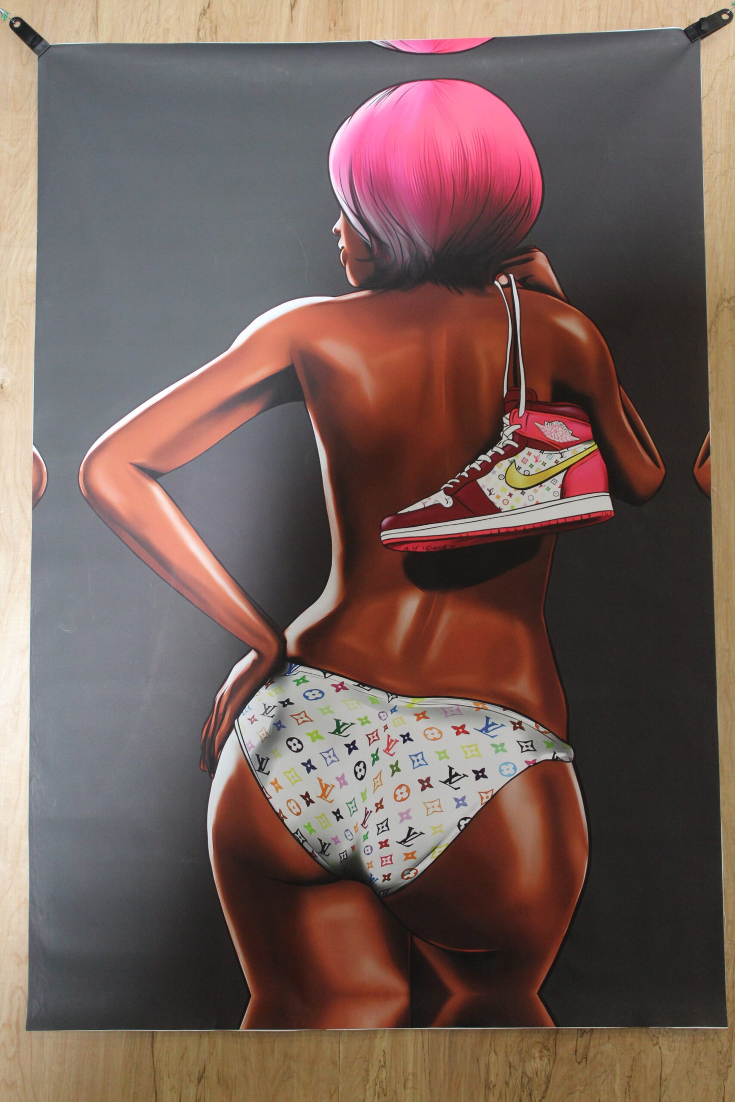 Louis Vuitton Retro Nike Jordan 1 fashion Giant Unstretched painting, 44"x64"