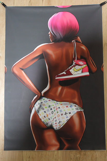 Louis Vuitton Retro Nike Jordan 1 fashion Giant Unstretched painting, 44"x64"