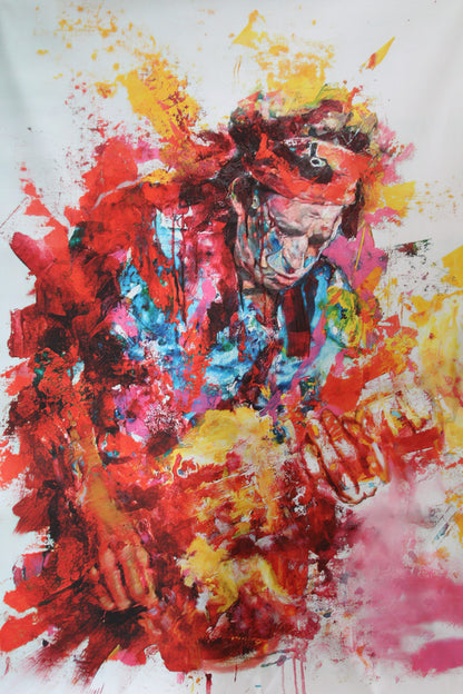 Pop Art Painting of Keith Richards, giant size Unstretched Canvas, 44"x64"