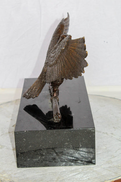 American Eagle Bronze Sculpture on Marble Base Patriotic Decor 20" x 8" x 14"H