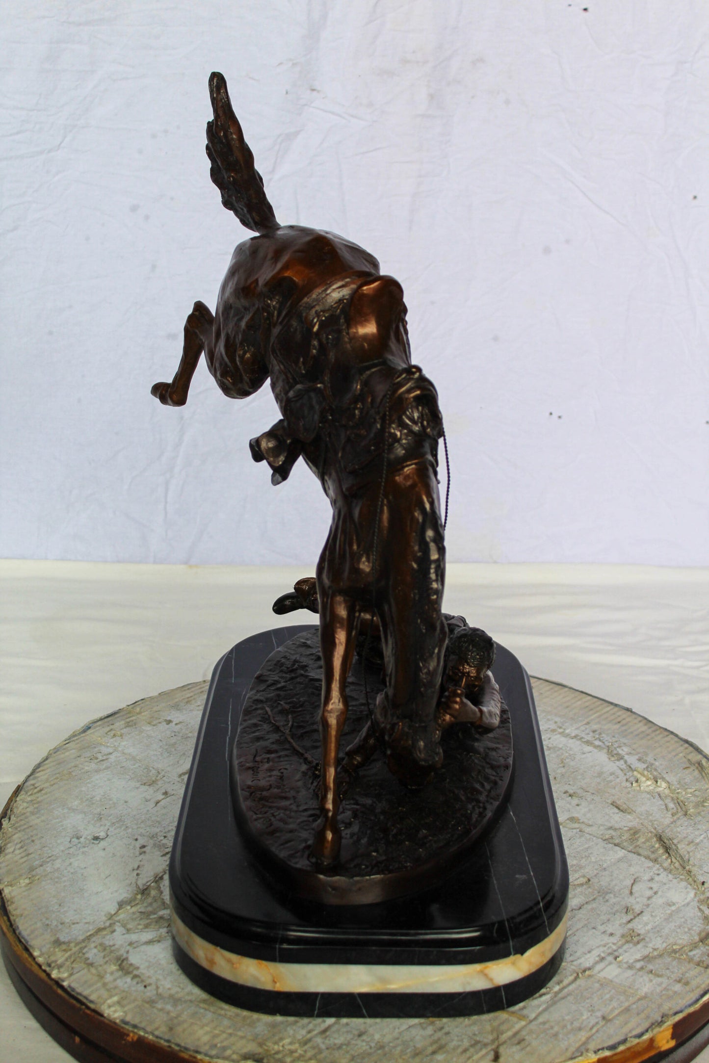 Nifao Brand – Wicked Pony Bronze Statue by Frederic Remington | Cowboy & Wild Horse Sculpture | Lost Wax Casting | Western Art Decor 19" x 11" x 23"H