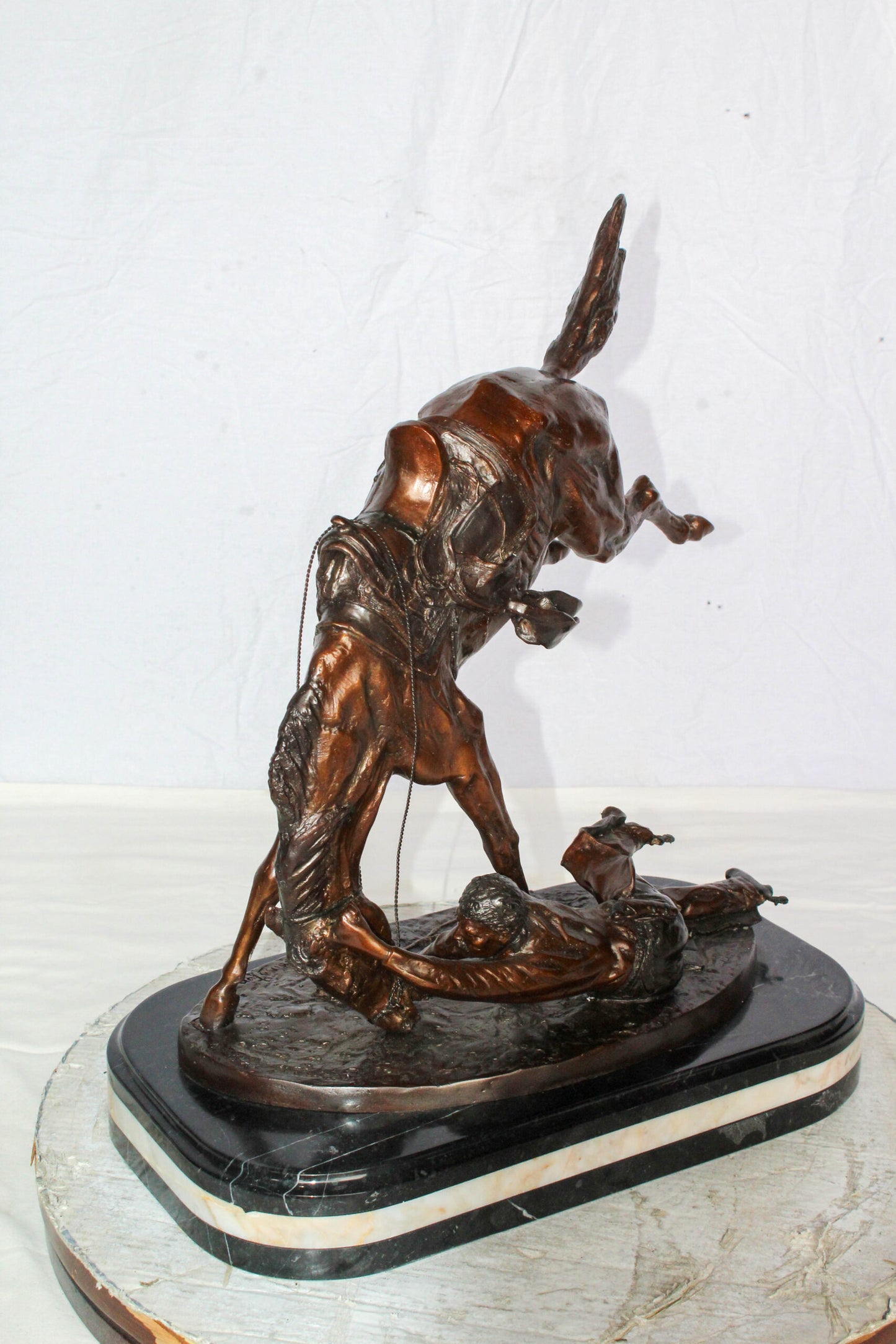 Nifao Brand – Wicked Pony Bronze Statue by Frederic Remington | Cowboy & Wild Horse Sculpture | Lost Wax Casting | Western Art Decor 19" x 11" x 23"H