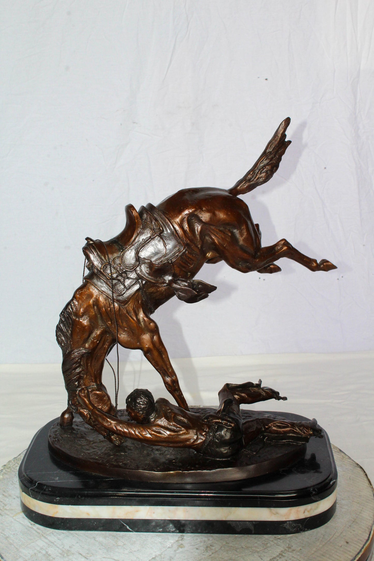 Nifao Brand – Wicked Pony Bronze Statue by Frederic Remington | Cowboy & Wild Horse Sculpture | Lost Wax Casting | Western Art Decor 19" x 11" x 23"H
