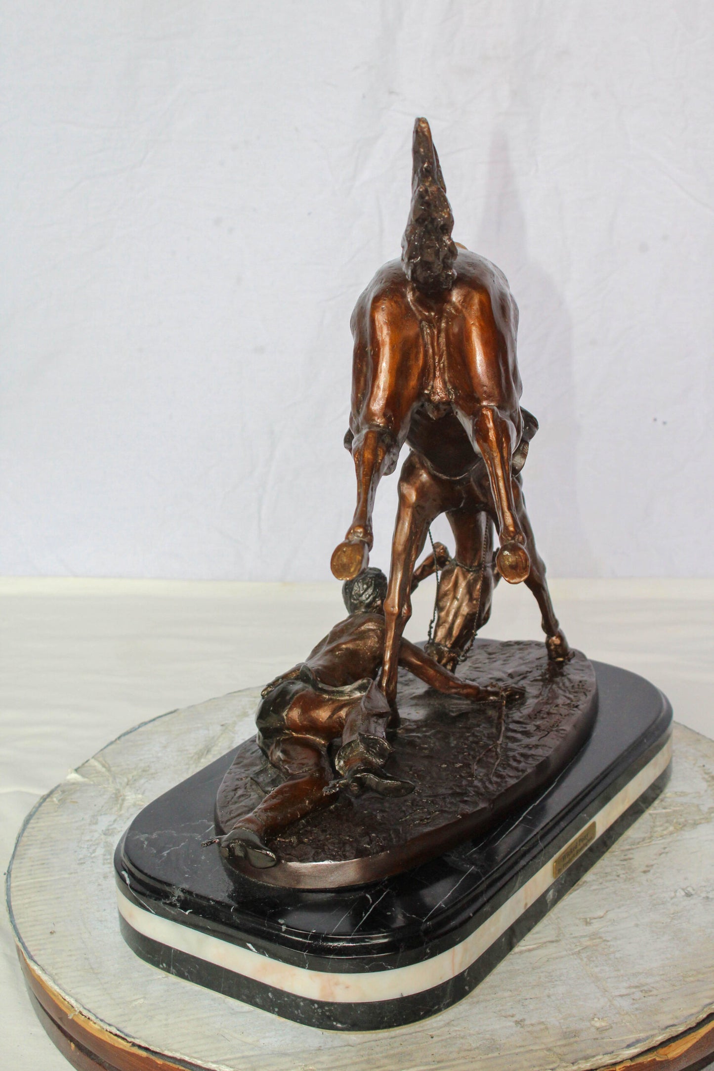 Nifao Brand – Wicked Pony Bronze Statue by Frederic Remington | Cowboy & Wild Horse Sculpture | Lost Wax Casting | Western Art Decor 19" x 11" x 23"H