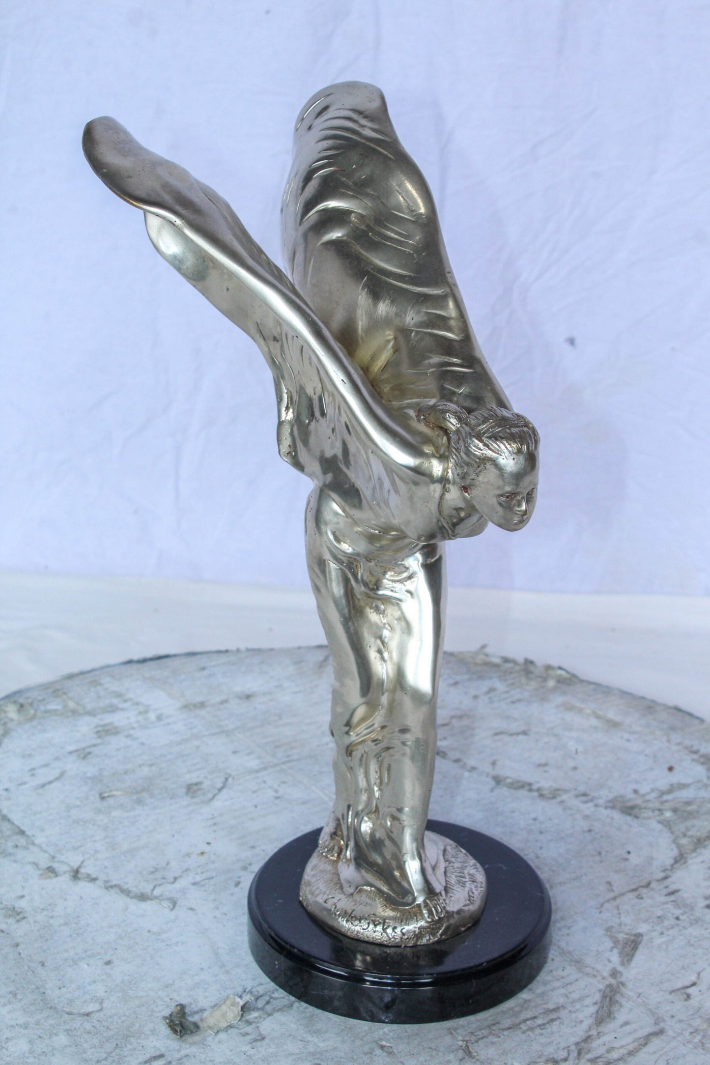 Spirit of Ecstasy Rolls Royce Replica Bronze Statue 7" x 11" x 16"H