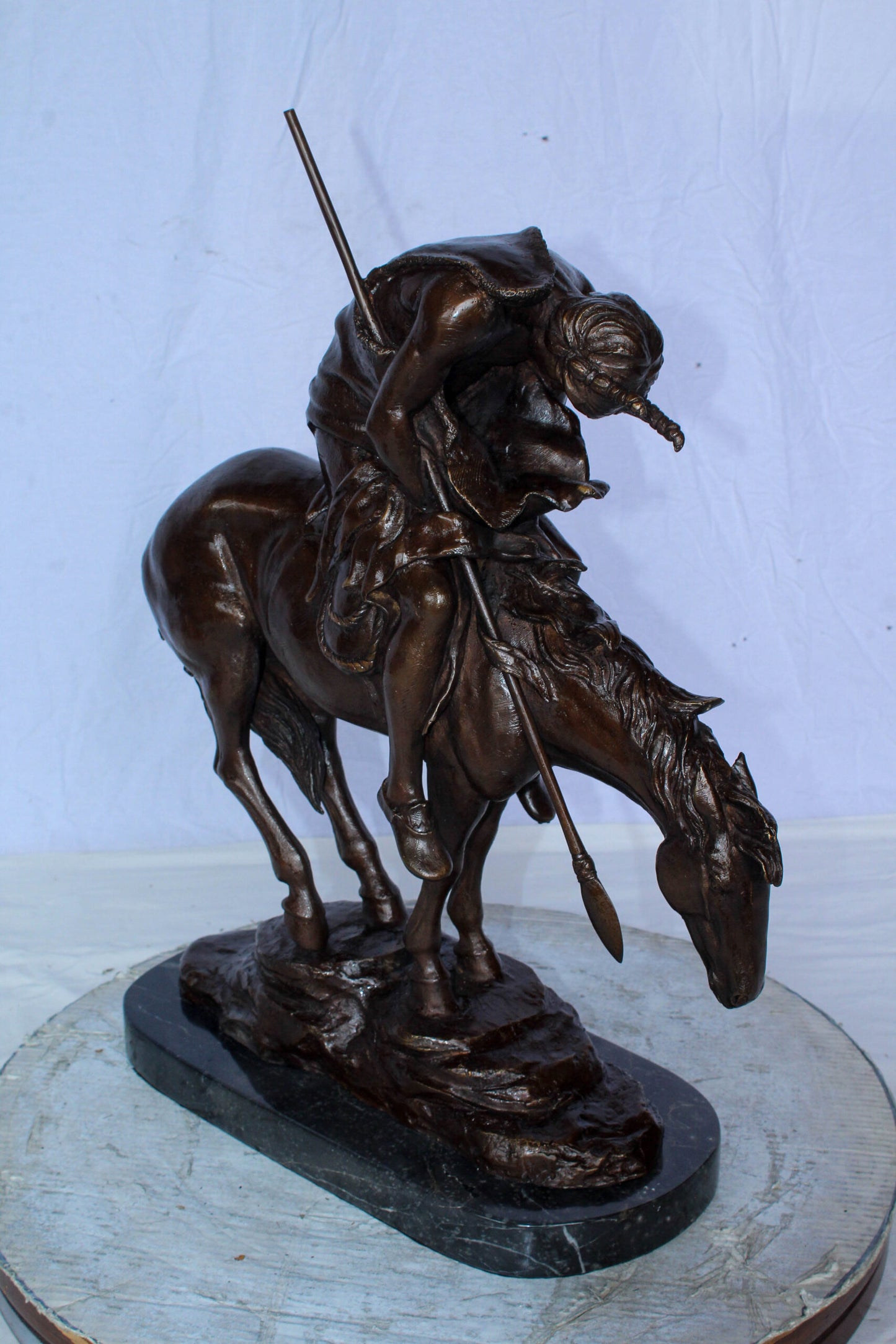 End of the Trail American Warrior Statue Remington Replica 20" x 8" x 25"H