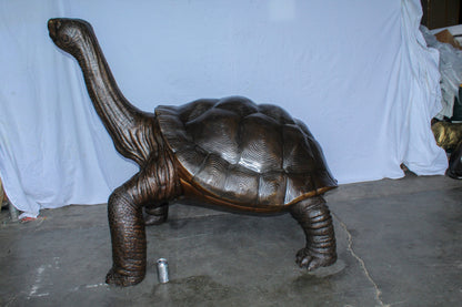 Giant Bronze Tortoise Statue with Detailed Textured Shell 66" x 41" x 59"H