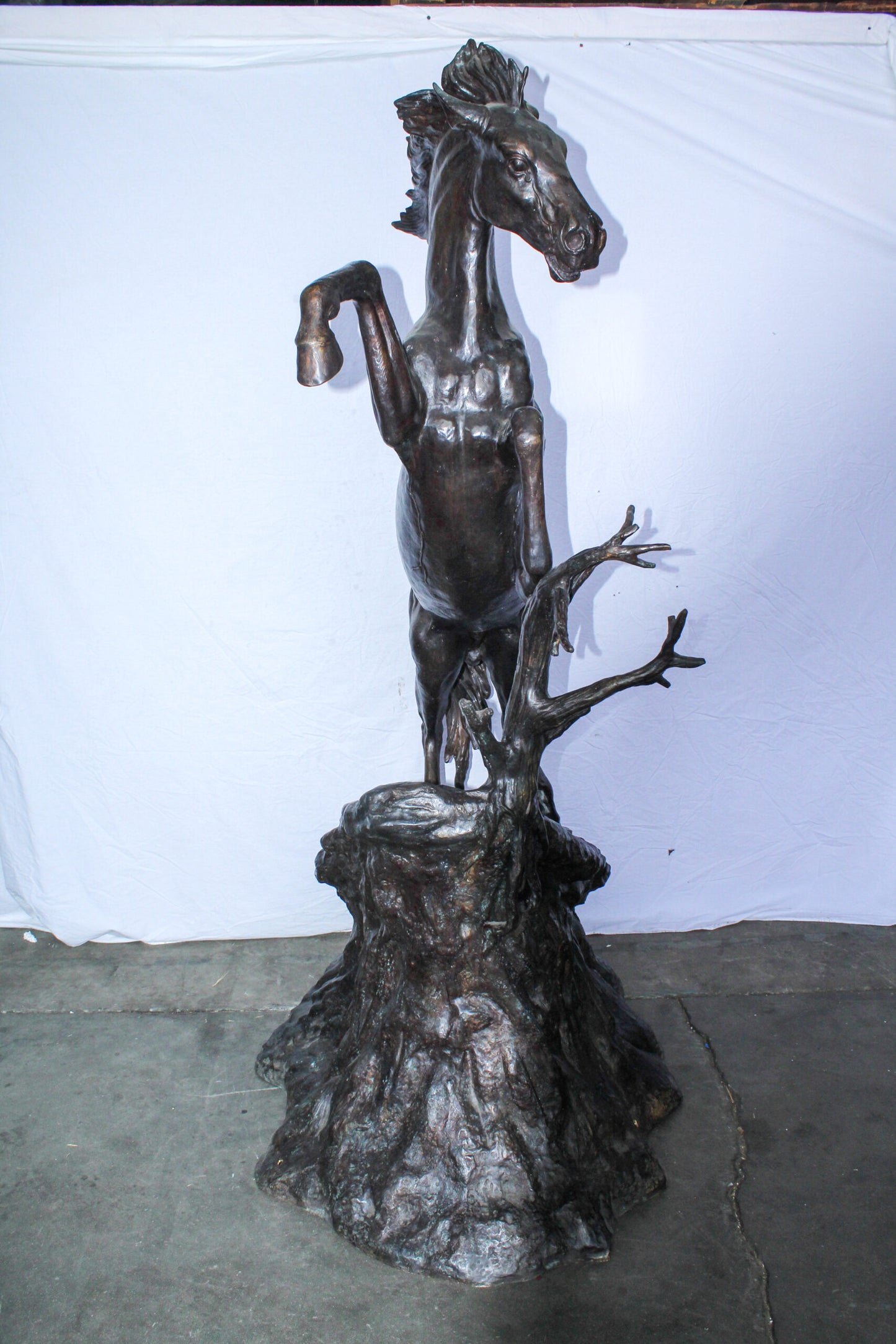 Life Size Bronze Rearing Horse Sculpture by J. Dagan 60" x 37" x 81"H