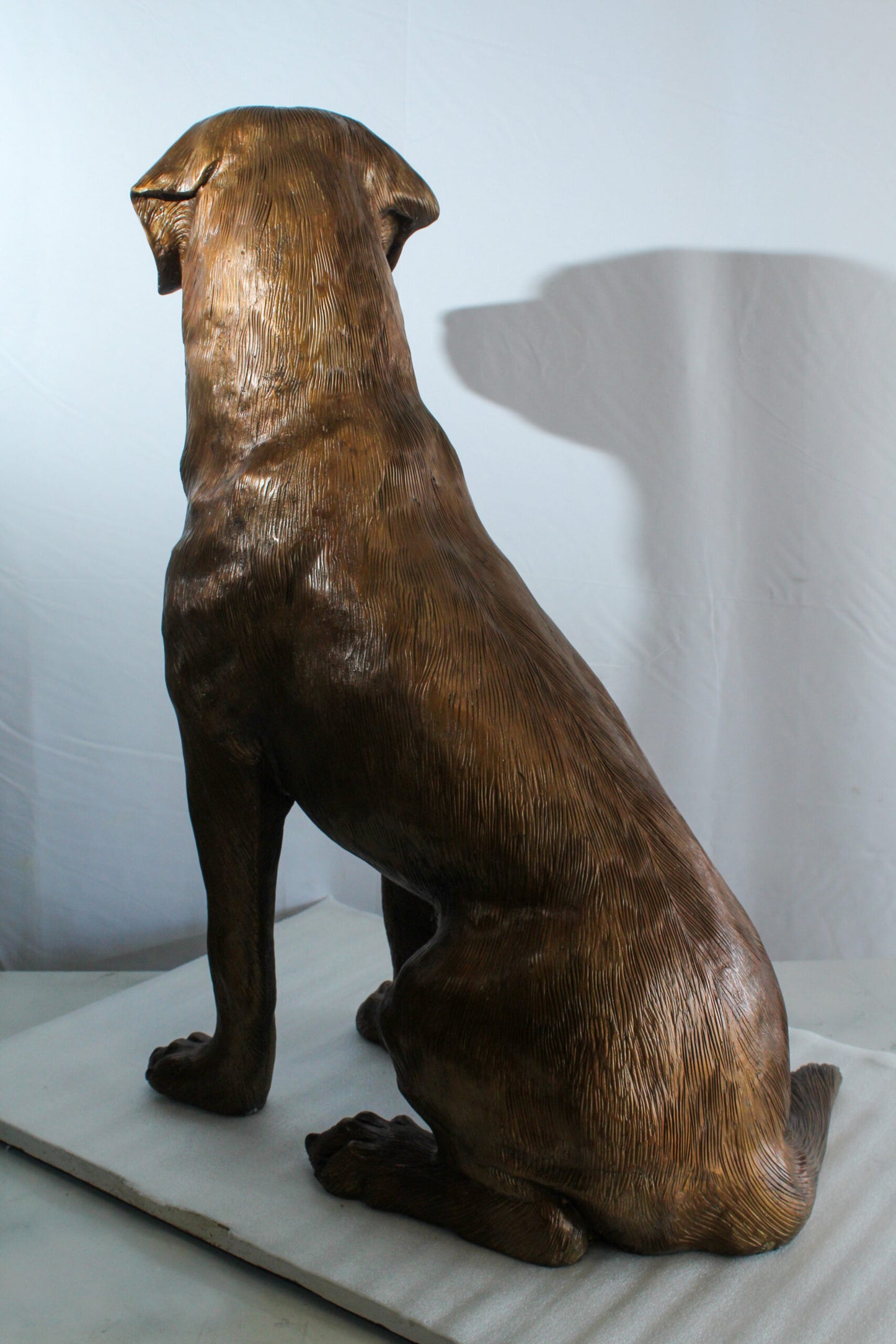 Large Bronze Labrador Retriever Dog Statue in Sitting Pose   28" x 19" x 31"H