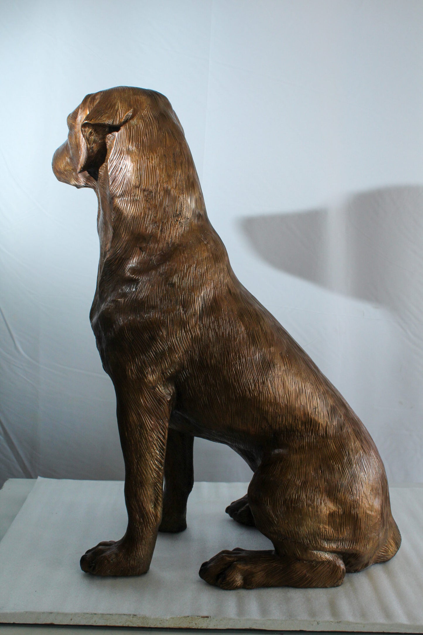 Large Bronze Labrador Retriever Dog Statue in Sitting Pose   28" x 19" x 31"H