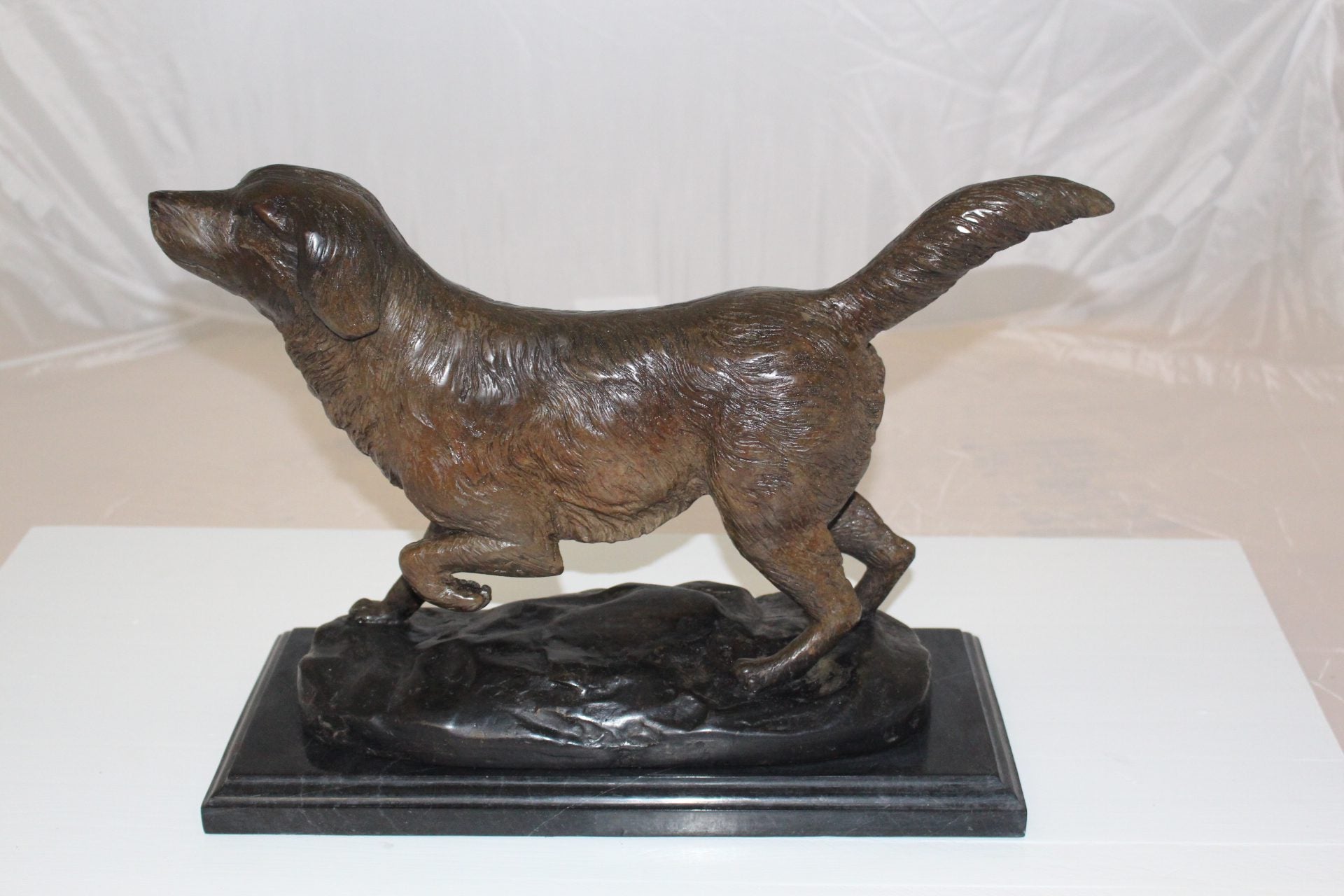Labrador Dog Bronze Statue -  Size: 20"L x 8"W x 14"H. 
