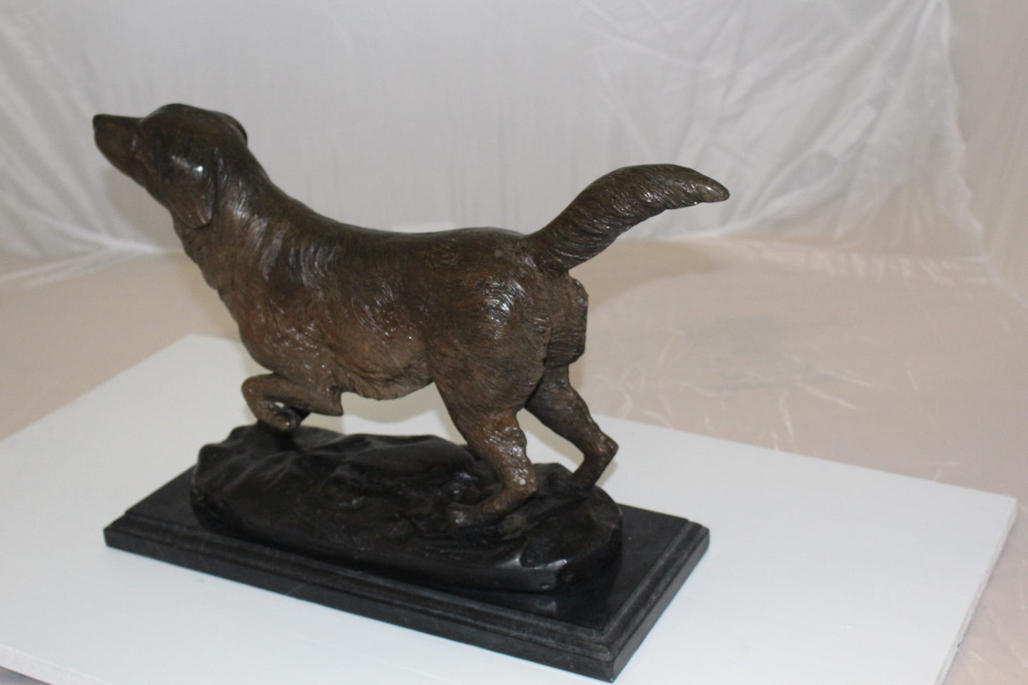 Labrador Dog Bronze Statue -  Size: 20"L x 8"W x 14"H. 