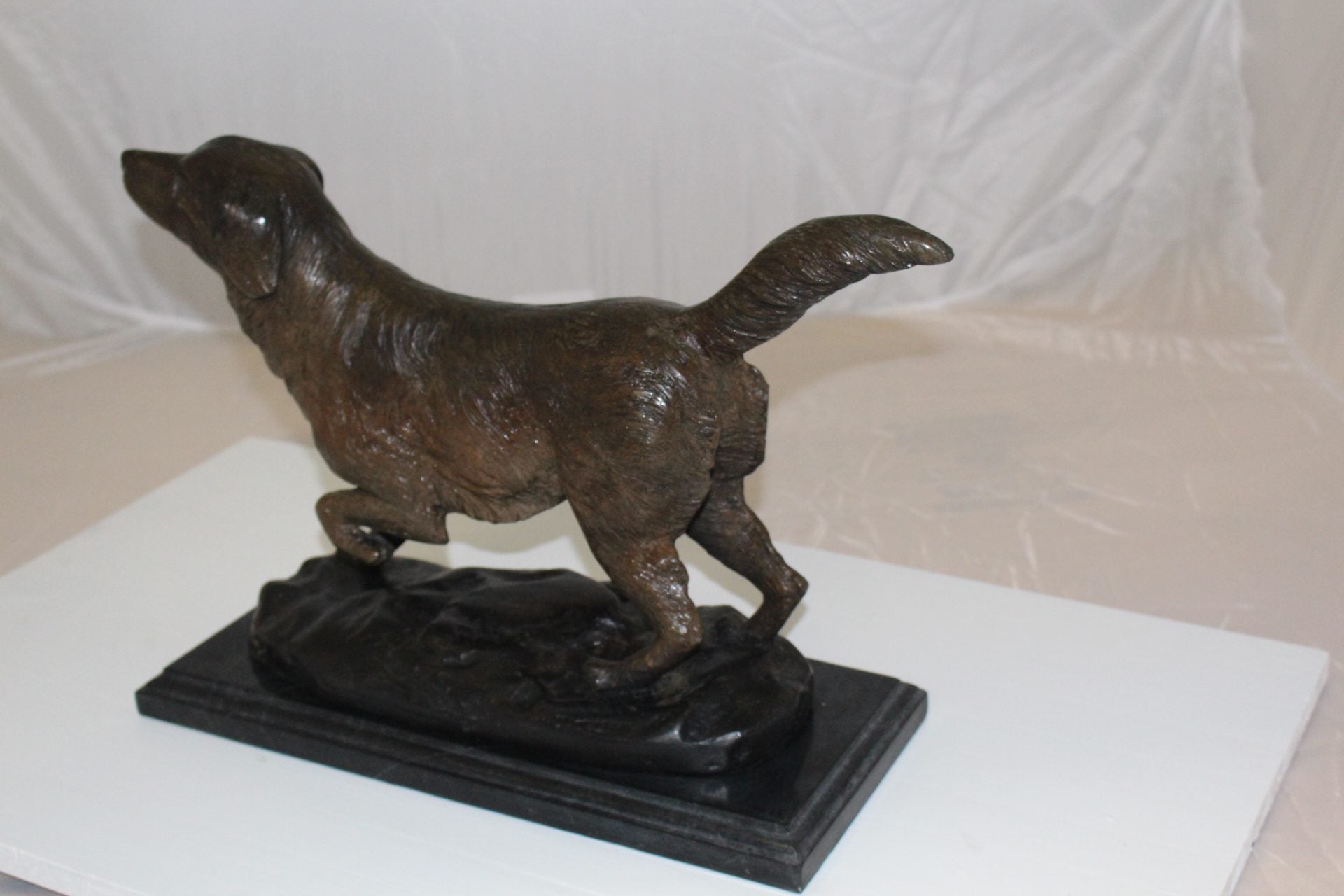 Labrador Dog Bronze Statue -  Size: 20"L x 8"W x 14"H. 