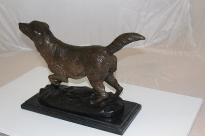 Labrador Dog Bronze Statue -  Size: 20"L x 8"W x 14"H. 