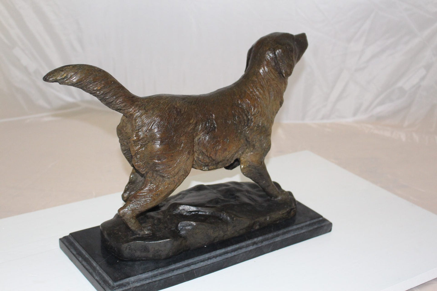 Labrador Dog Bronze Statue -  Size: 20"L x 8"W x 14"H. 