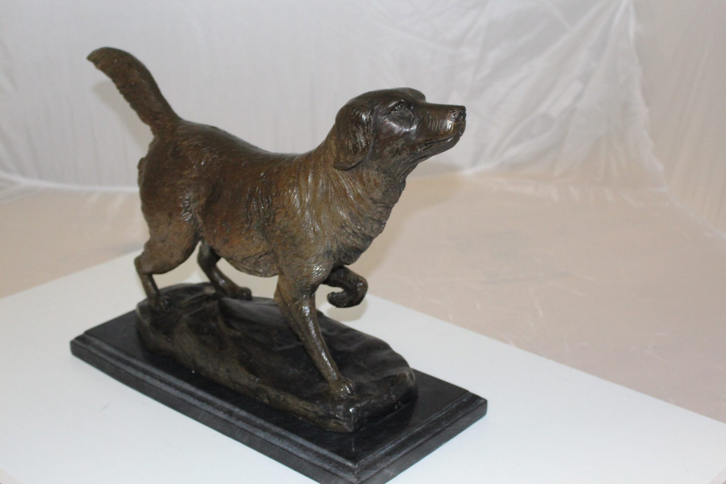 Labrador Dog Bronze Statue -  Size: 20"L x 8"W x 14"H. 