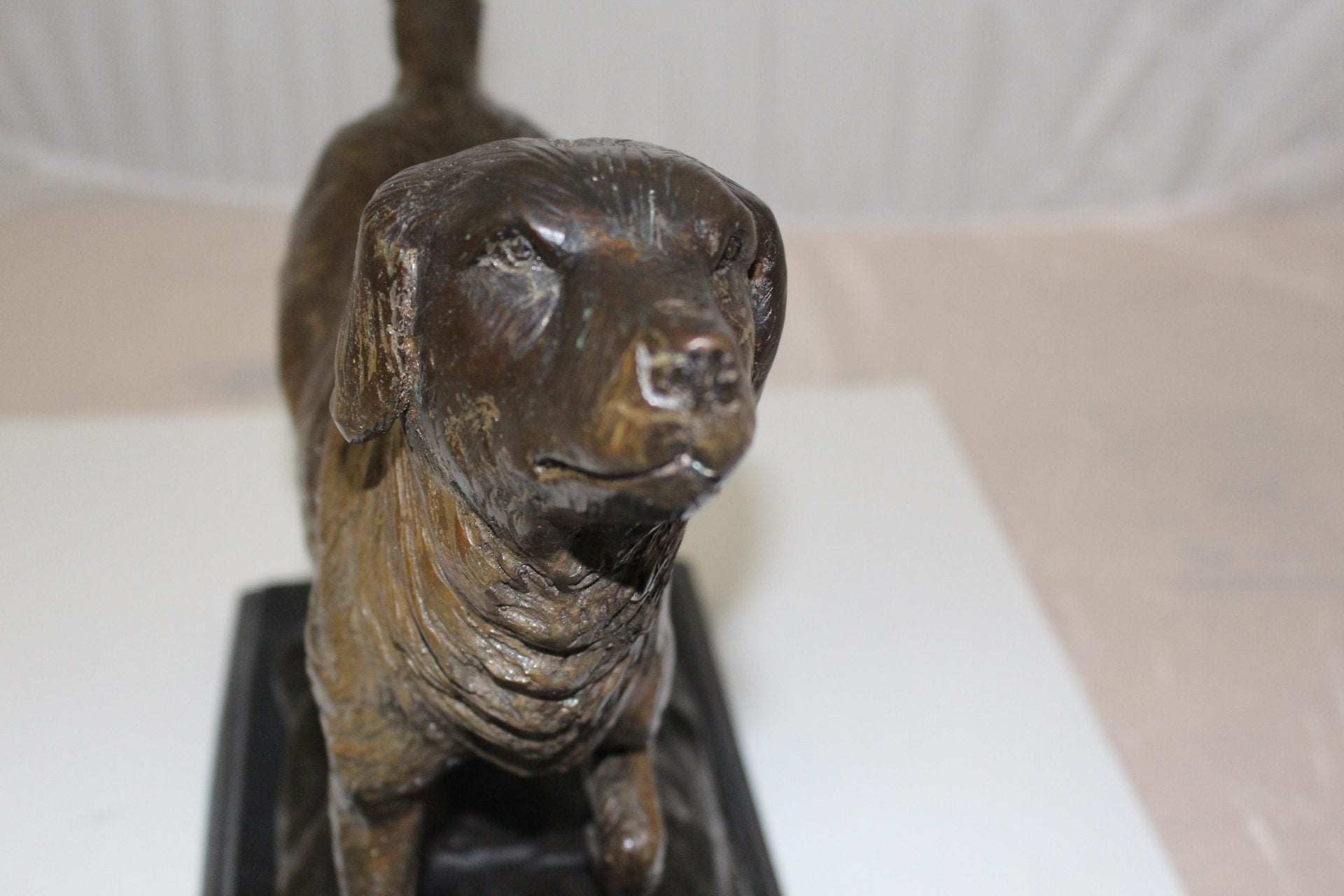 Labrador Dog Bronze Statue -  Size: 20"L x 8"W x 14"H. 