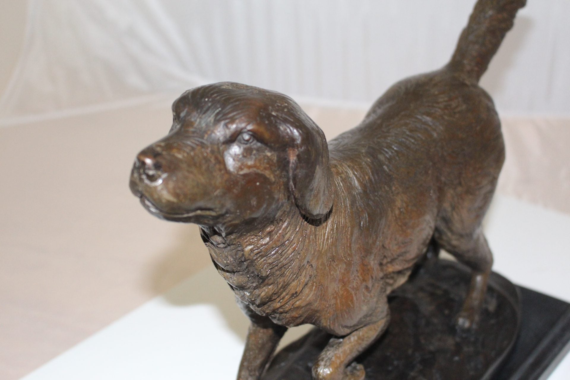 Labrador Dog Bronze Statue -  Size: 20"L x 8"W x 14"H. 