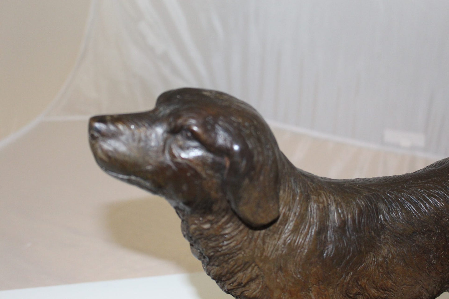 Labrador Dog Bronze Statue -  Size: 20"L x 8"W x 14"H. 