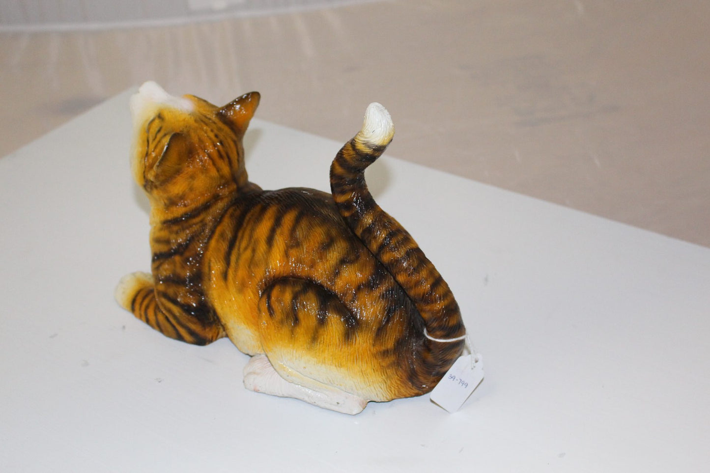 Squat cat Bronze Statue -  Size: 12"L x 6"W x 9"H. 