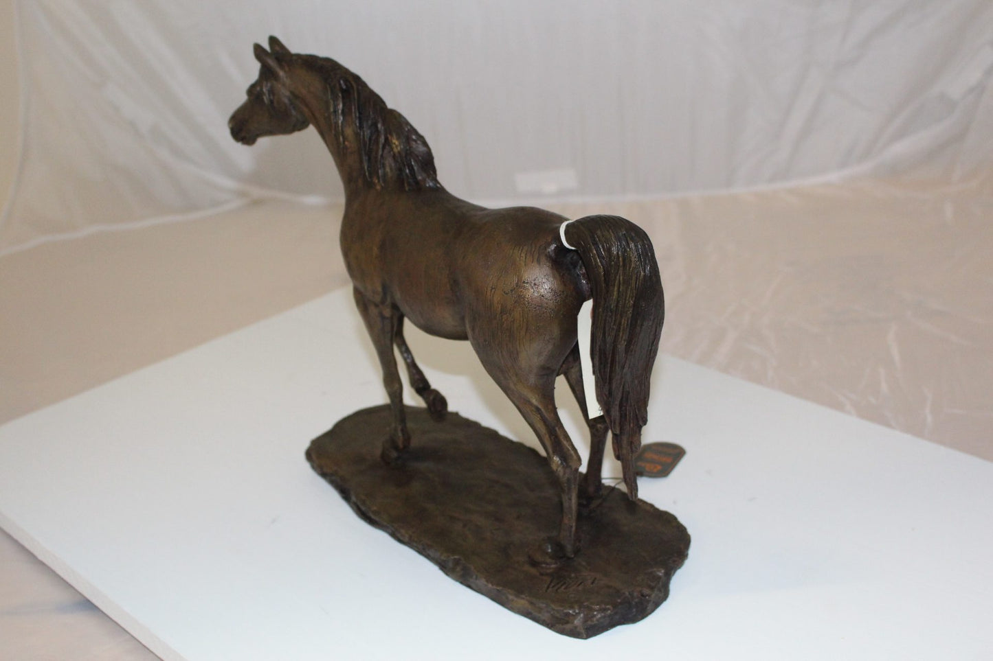 Horse Bronze Statue by Vidal -  Size: 15"L x 5.5"W x 14"H. 