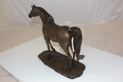 Horse Bronze Statue by Vidal -  Size: 15"L x 5.5"W x 14"H. 