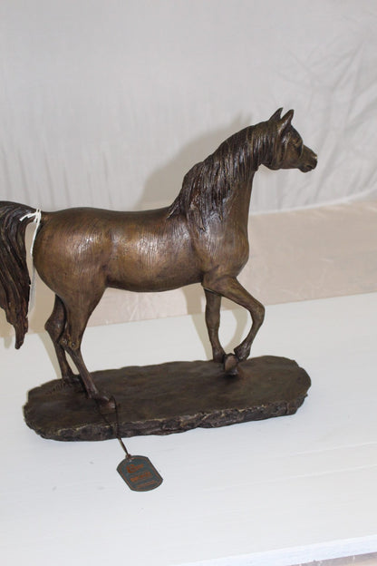 Horse Bronze Statue by Vidal -  Size: 15"L x 5.5"W x 14"H. 