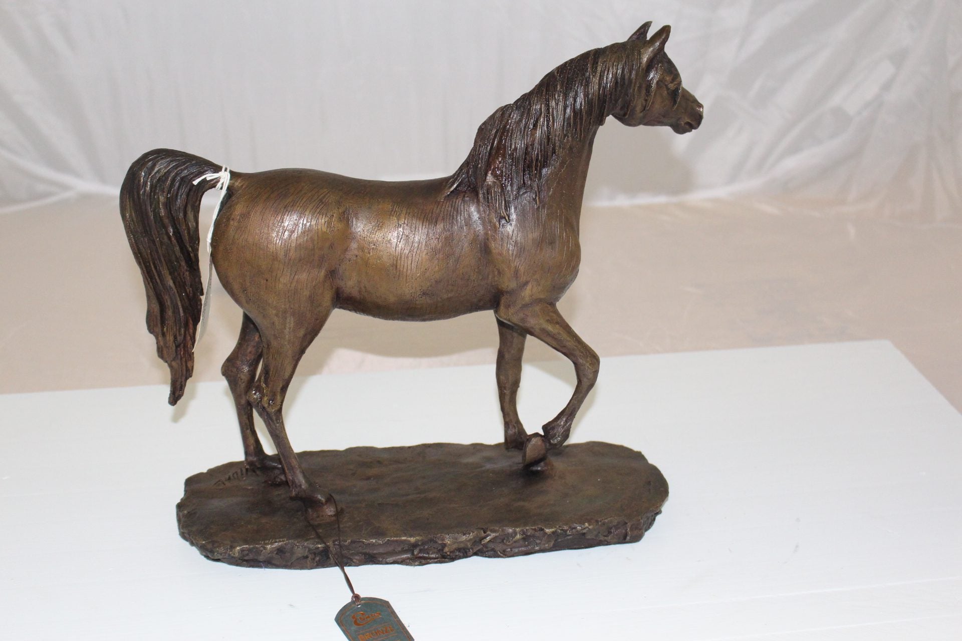 Horse Bronze Statue by Vidal -  Size: 15"L x 5.5"W x 14"H. 
