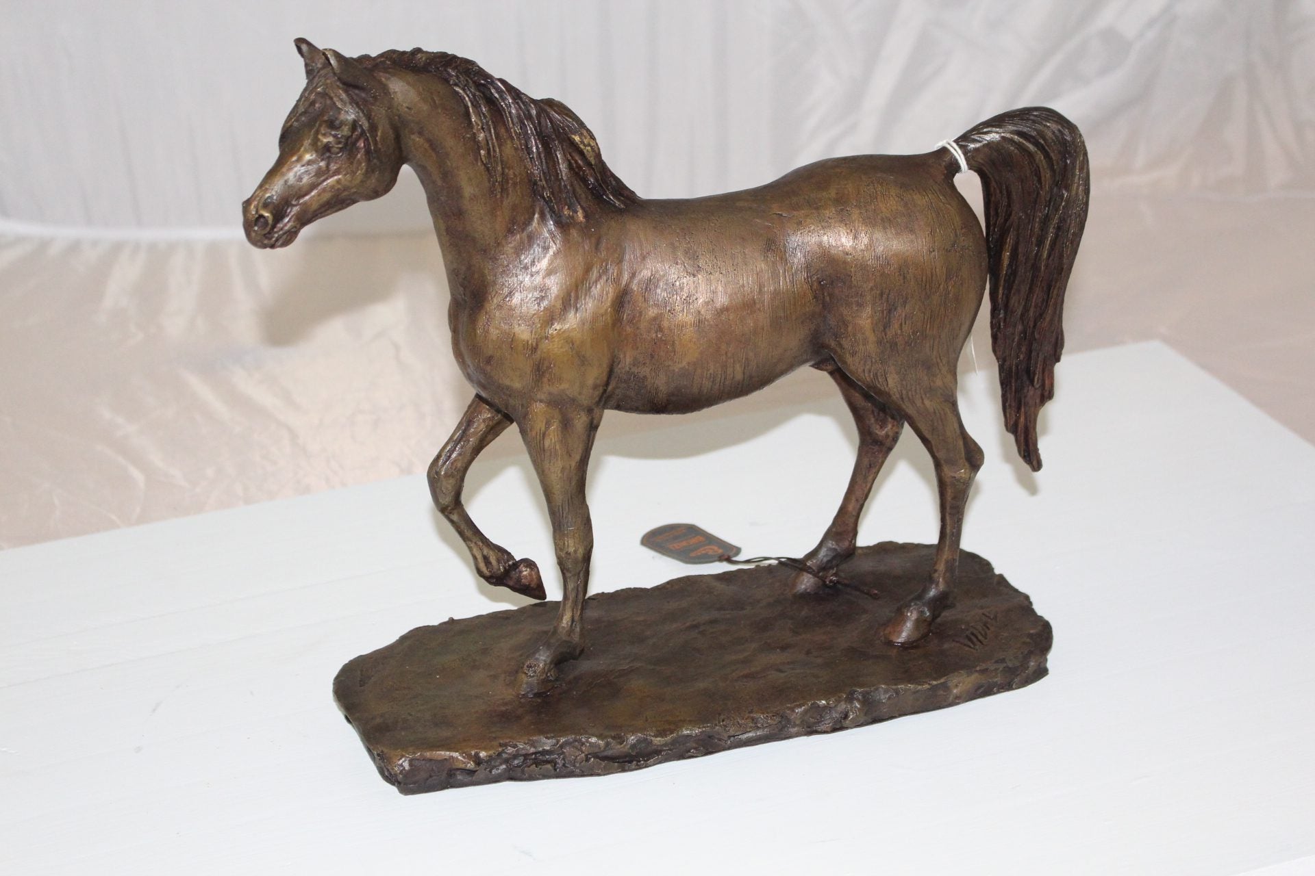 Horse Bronze Statue by Vidal -  Size: 15"L x 5.5"W x 14"H. 