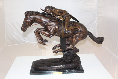 Cheyenne by Remington Bronze Statue -  Size: 27"L x 8.5"W x 22"H. 