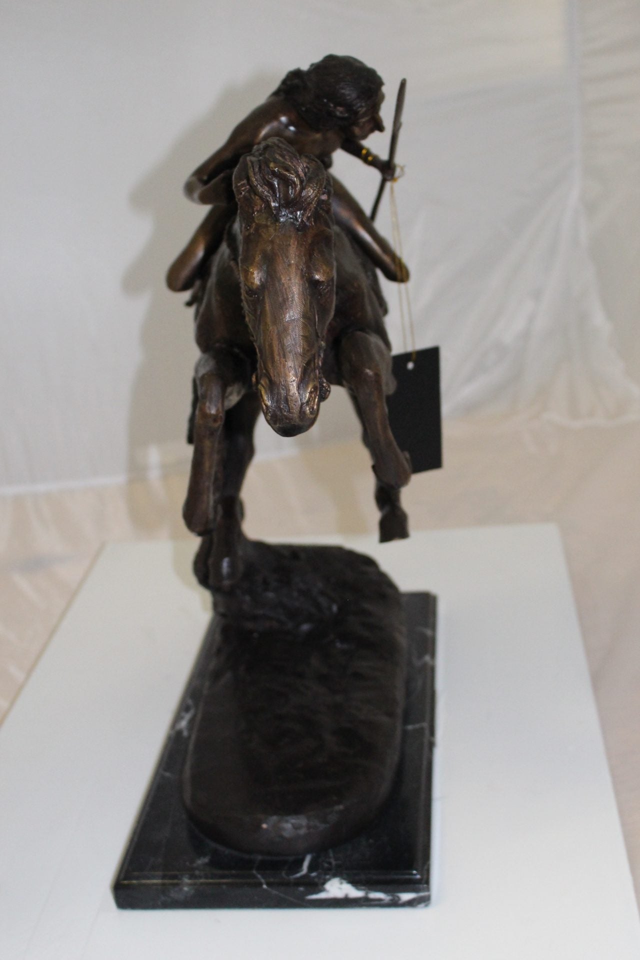 Cheyenne by Remington Bronze Statue -  Size: 27"L x 8.5"W x 22"H. 