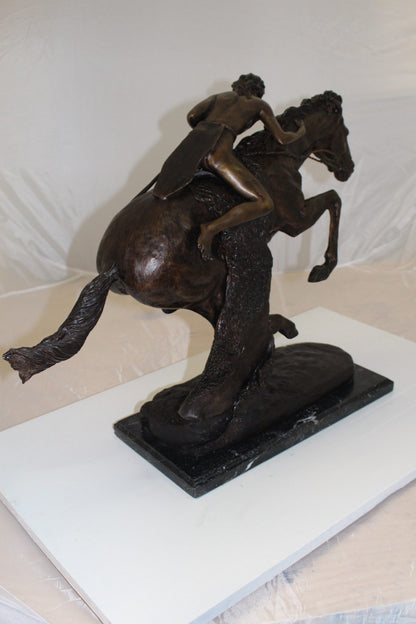 Cheyenne by Remington Bronze Statue -  Size: 27"L x 8.5"W x 22"H. 