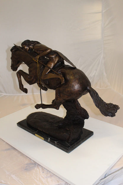 Cheyenne by Remington Bronze Statue -  Size: 27"L x 8.5"W x 22"H. 
