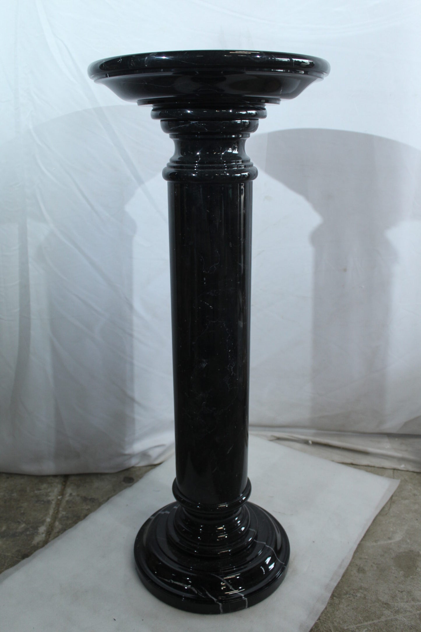 Elegant Black Marble Display Pedestal for Art or Decor 14" x 14" x 36"H