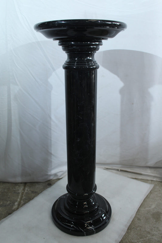Elegant Black Marble Display Pedestal for Art or Decor 14" x 14" x 36"H