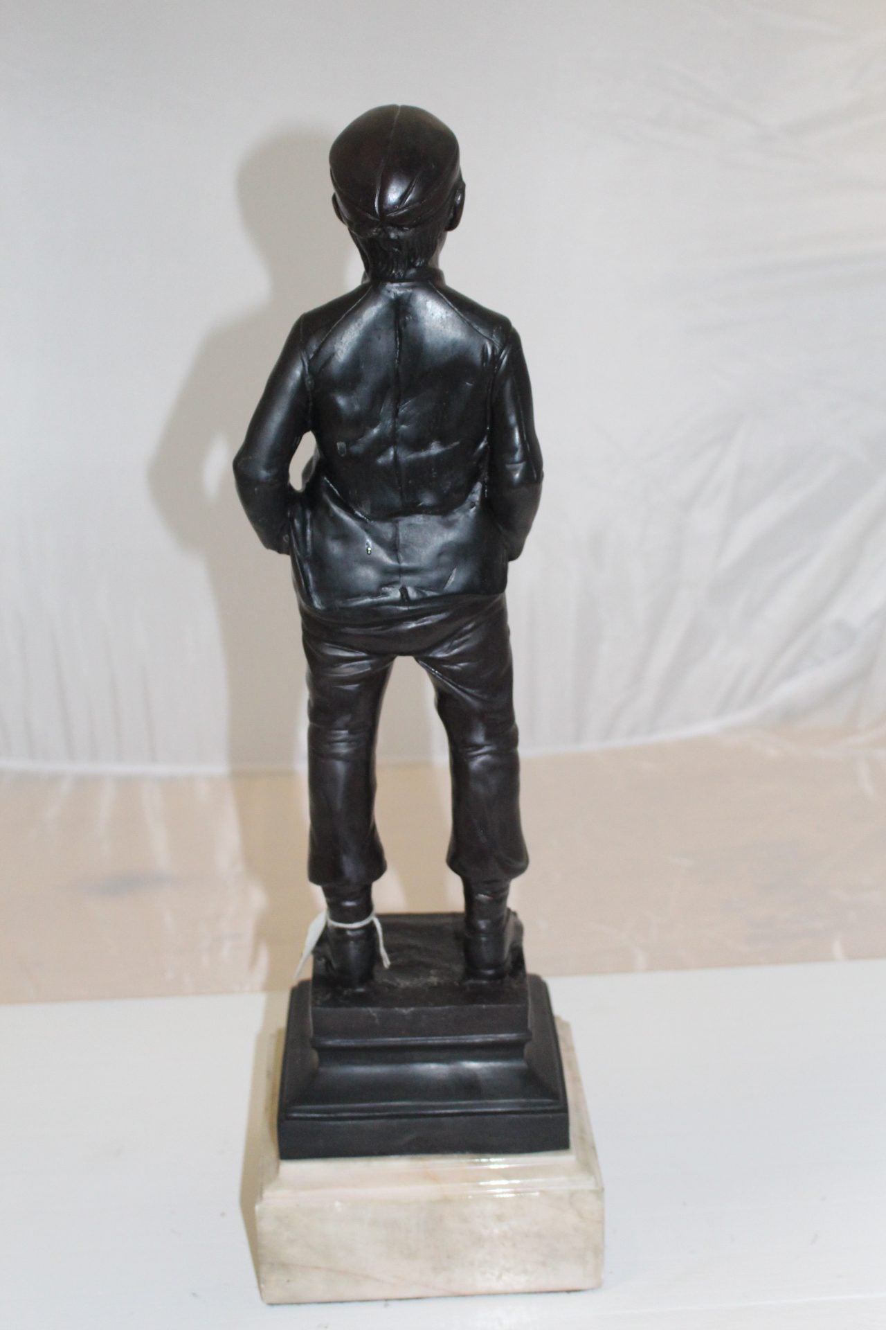 Boy standing Bronze Statue -  Size: 7.5"L x 7.5"W x 23.5"H. 